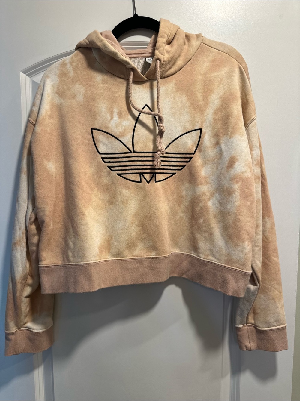 adidas Cropped Hoodie in Light Peach